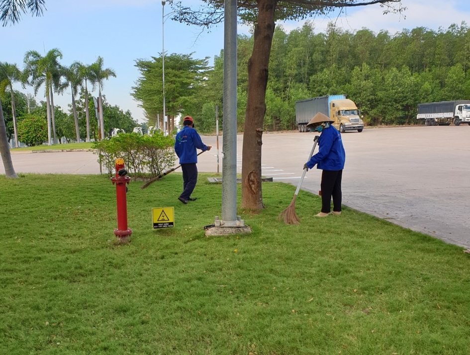 An Khang chăm sóc thảm cỏ khu công nghiệp Tân Thiện Hàm Tân